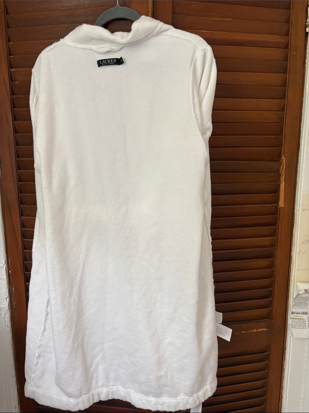 Ralph Lauren White Terry Bathrobe with Belt - Picture 7 of 10